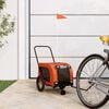 vidaXL Pet Bike Trailer Orange and Black Oxford Fabric, Iron, PVC Small
