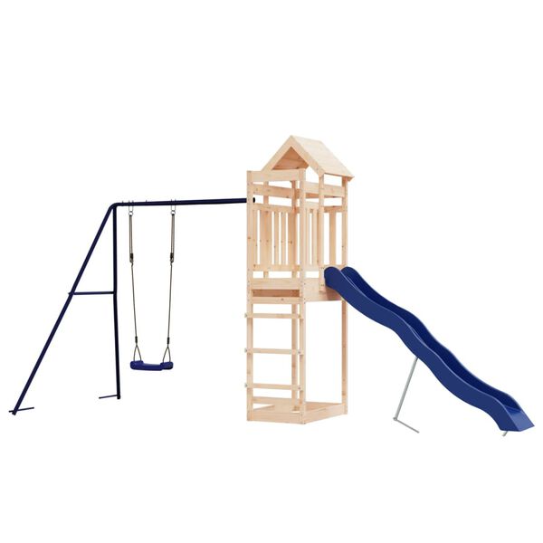 vidaXL Outdoor Playset Natural Pine, Blue