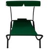 vidaXL Patio Lounge Bed with Canopy & Pillow Green