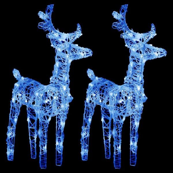vidaXL Christmas Reindeer Set of 2 Blue Acrylic Medium