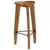 vidaXL Bar Stool Set of 2 Natural Wood Solid acacia wood, Steel Standard