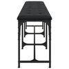 vidaXL Dining Bench Black Steel and Faux Leather Large Durable