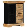 vidaXL Sideboard Brown and Black Solid Mango Wood and Powder-Coated Iron