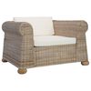 vidaXL Sofa Set Natural Rattan Medium Removable Covers Contemporary