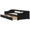 vidaXL Day Bed Black Solid Pine Wood, Engineered Wood Twin