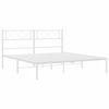 vidaXL Metal Bed Frame White Powder-Coated Steel 47.2 x 78.7 in
