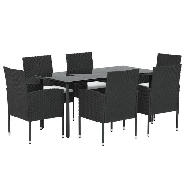 vidaXL Garden Dining Set Black