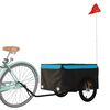 vidaXL Bike Trailer Black and Blue 99.2 lb Iron