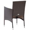 vidaXL Chair Set of 2 Brown Poly rattan, powder-coated steel Standard