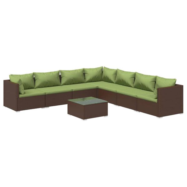 vidaXL Garden Lounge Set Brown, Green