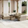 vidaXL Garden Sofa Set Beige PE rattan Large Adjustable Armrests