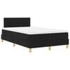 vidaXL LED Box Spring Bed with Mattress Black 47.24 x 78.74 in Fabric