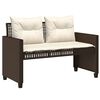 vidaXL 4 Piece Patio Sofa Set with Cushions Brown Poly Rattan Glass
