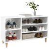 vidaXL Shoe Cabinet High gloss white Engineered wood, solid eucalyptus wood