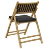 vidaXL Bistro Chair Set of 2 Dark grey Bamboo, Polyester Standard