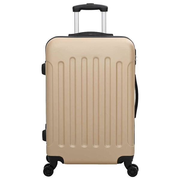 vidaXL Suitcase 3 pcs Champagne 19.69 x 12.20 x 30.71 in ABS Plastic