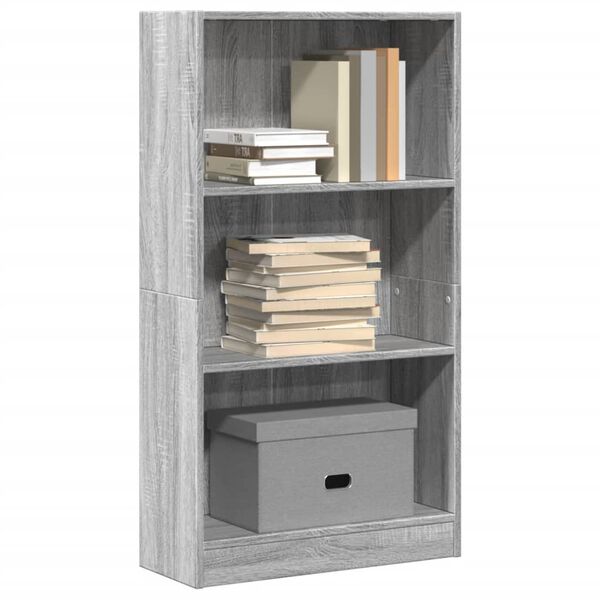 vidaXL Bookcase Grey Sonoma Engineered Wood Medium Bookcase