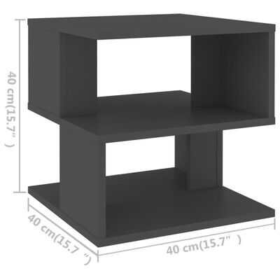 vidaXL Side Table Gray 16"x16"x16" Chipboard