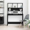 vidaXL Desk with Shelves Black Oak 40.2x17.7x58.3" Engineered Wood