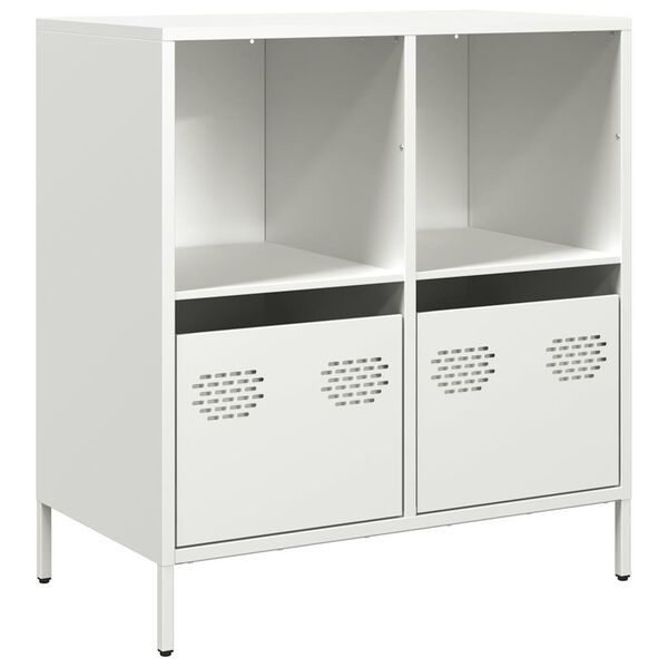 vidaXL Sideboard White Cold-rolled Steel 26.8x15.4x28.9 in Sideboard