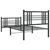 vidaXL Bed Frame Black Steel Twin Bed Frame Rectangular Traditional