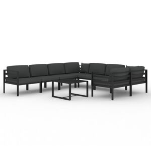 vidaXL Garden Lounge Set Anthracite Aluminum, Polyester Large Modular