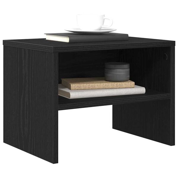 vidaXL Bedside Cabinet Black oak 15.7" x 15.7" x 11.8" Engineered wood