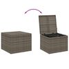 vidaXL Garden Storage Box Grey PE rattan, Powder-coated steel Medium