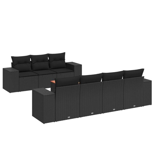 vidaXL Garden Sofa Set Black