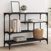 vidaXL Console Table Black Engineered Wood Medium Adjustable Feet