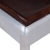 vidaXL Entryway Bench Brown and Silver Real Goat Leather and Aluminum