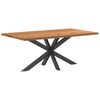 vidaXL Dining Table Light Brown Solid oak wood, Powder-coated steel Large