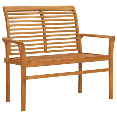 vidaXL Patio Bench with Beige Cushion 44.1" Solid Teak Wood