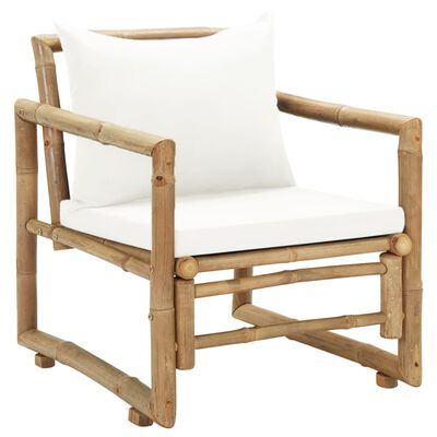 vidaXL Patio Chairs 2 pcs with Cushions and Pillows Bamboo