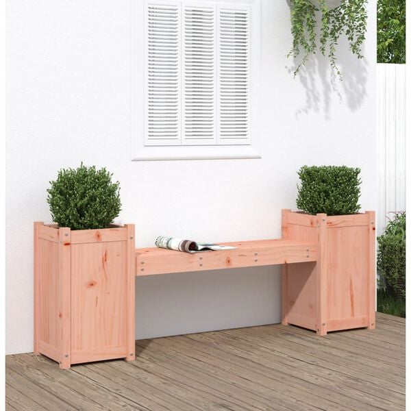 vidaXL Planter Bench Natural Wood Solid Douglas Wood Large Planters