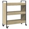 vidaXL Kitchen Trolley Sonoma Oak 27.6"x11.8"x32.3" Engineered Wood