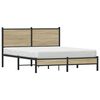vidaXL Bed Frame Sonoma oak Steel, Engineered wood Double Bed Frame