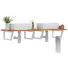 vidaXL Basin Shelf Natural wood and white Solid acacia wood and steel