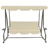 vidaXL Swing Bench Sand white PVC-coated fabric, powder-coated steel Large