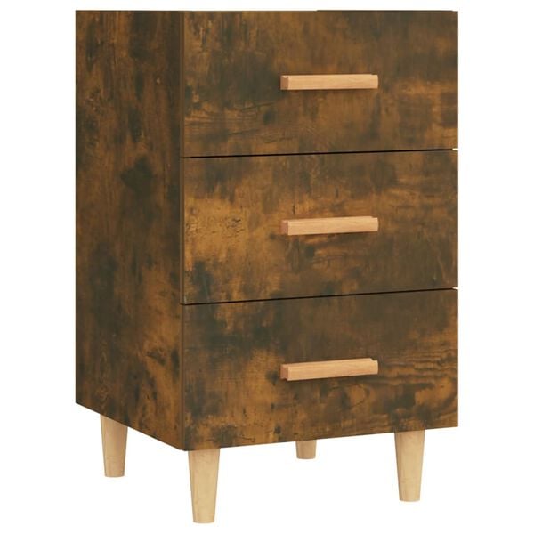 vidaXL Bedside Cabinet Smoked Oak Engineered Wood Standard