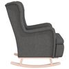 vidaXL Armchair Dark grey Polyester, Solid Rubber Wood Standard Armchair