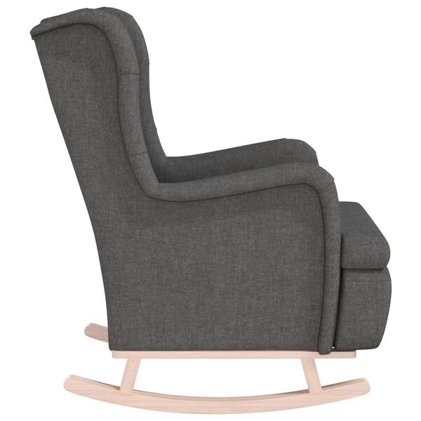 vidaXL Armchair Dark grey Polyester, Solid Rubber Wood Standard Armchair
