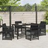 vidaXL Garden Dining Set 5 pcs Black Poly rattan
