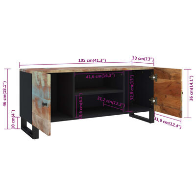 vidaXL TV Stand 41.3"x13"x18.1" Solid Wood Reclaimed