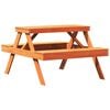 vidaXL Picnic Table Wax Brown Solid Pine Wood Medium Durable