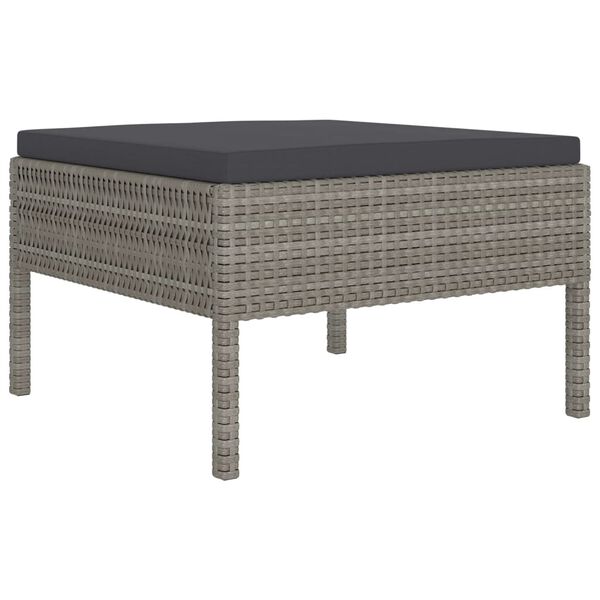 vidaXL Outdoor Lounge Set Grey PE rattan Large Modular