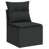 vidaXL Garden Sofa Set Black PE rattan Large Removable Covers