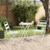 vidaXL Bistro Set Folding 3 pcs White Steel