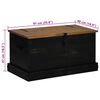 vidaXL Storage Chest Black Solid pine wood, metal Large Storage Chest