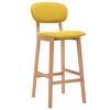 vidaXL Bar Chair Set of 2 Mustard Yellow Fabric Standard Footrest